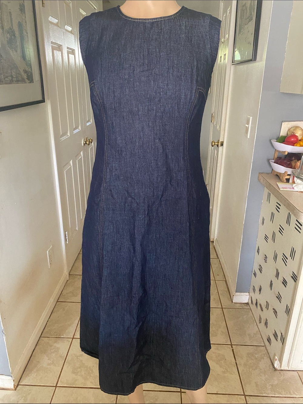 J. Jill Dark Indigo Denim Midi Dress